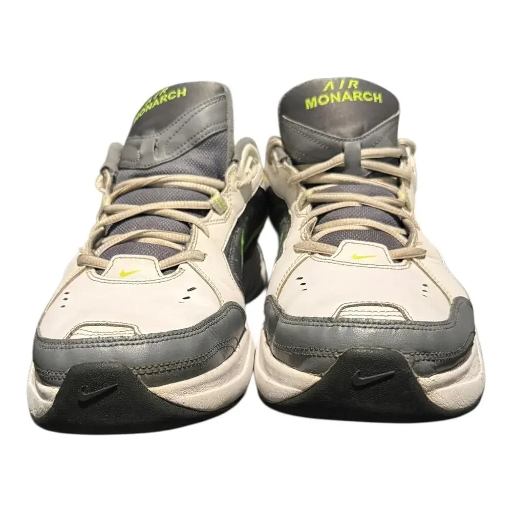Nike Air Monarch IV Mens Size 13 White Grey Green Walking Sneakers 415445-100